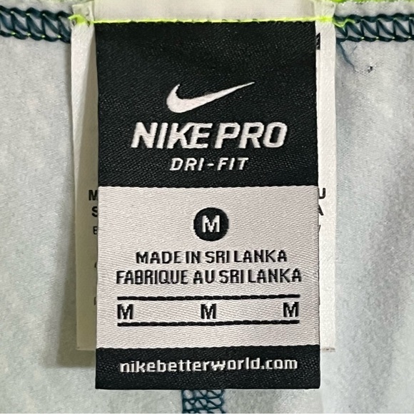 Nike Pro Women's Size Medium Green Geometric Print Dri-Fit Leggings - Picture 8 of 12